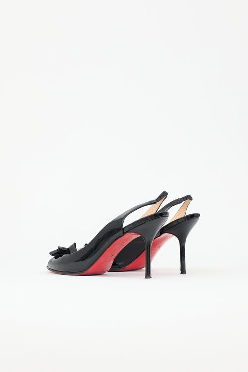 Christian Louboutin Patent Peep Toe Bow Heel