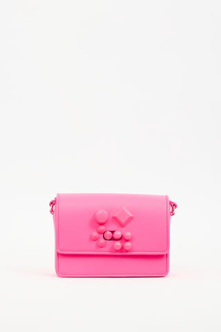 Christian Louboutin Neon Pink Leather Carasky Bag
