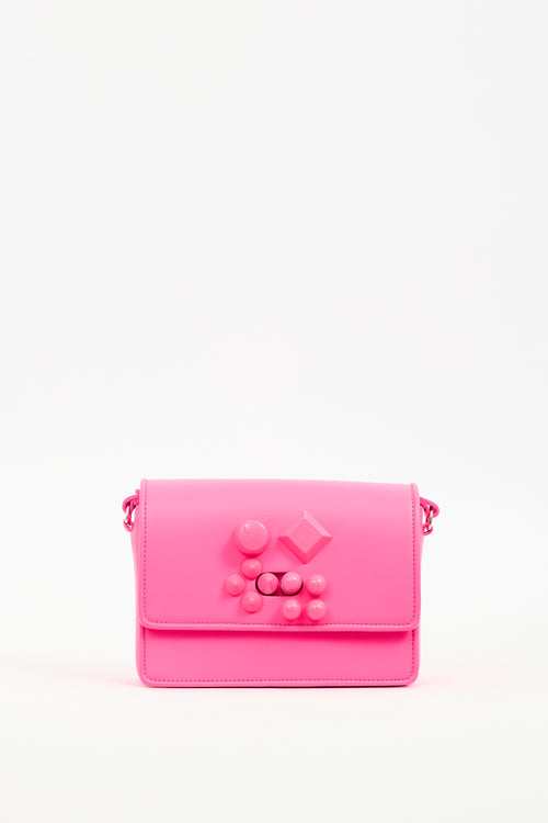 Christian Louboutin Neon Pink Leather Carasky Bag