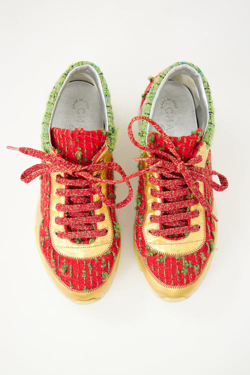 Chanel Multicolour Tweed & Leather Sneaker