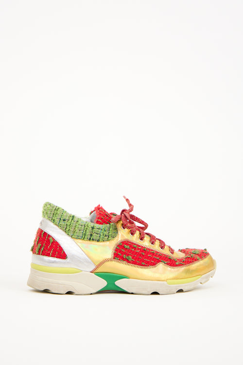 Chanel Multicolour Tweed & Leather Sneaker