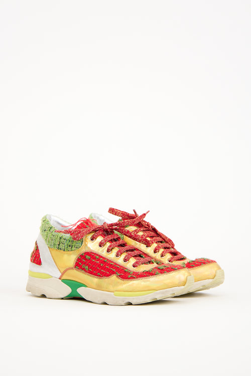 Chanel Multicolour Tweed & Leather Sneaker