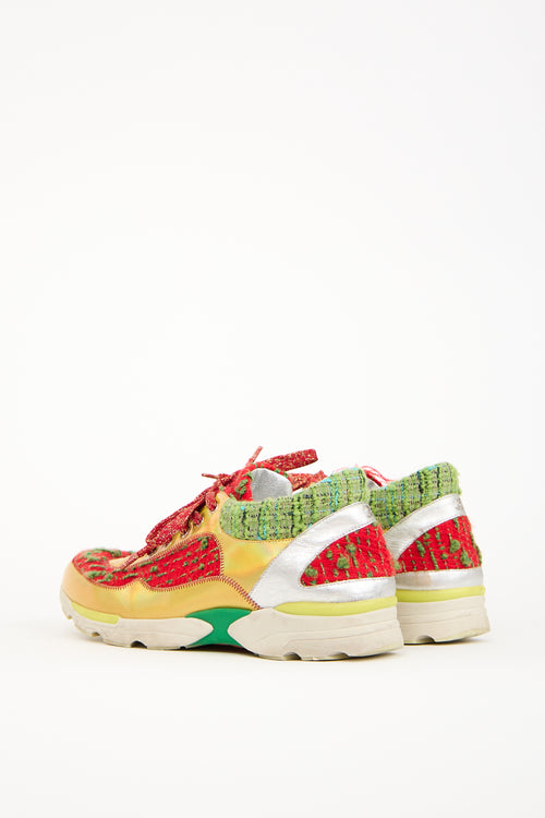 Chanel Multicolour Tweed & Leather Sneaker