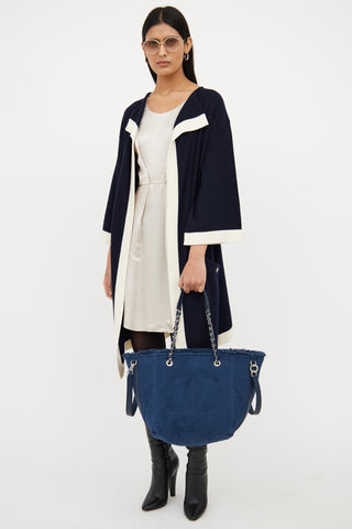 Navy Double Face Deauville Tote Bag