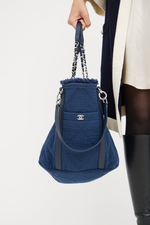 Navy Double Face Deauville Tote Bag