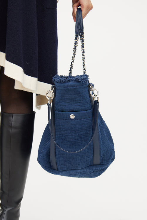 Navy Double Face Deauville Tote Bag