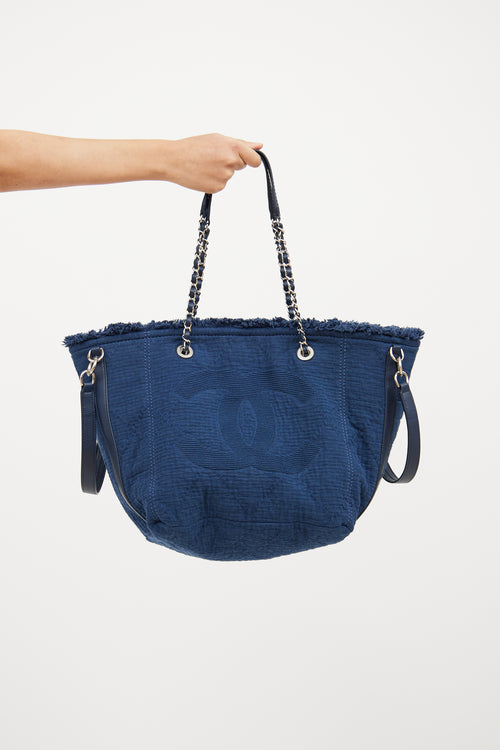 Navy Double Face Deauville Tote Bag