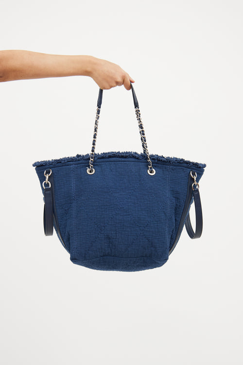 Navy Double Face Deauville Tote Bag