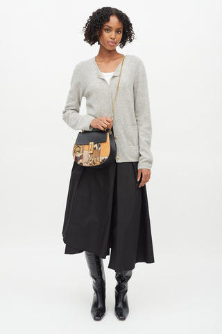 Chloé Black & Multi Embossed Leather Small Drew Crossbody Bag