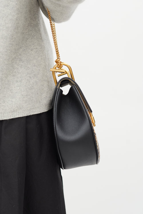 Chloé Black & Multi Embossed Leather Small Drew Crossbody Bag