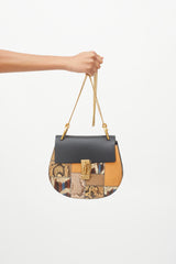 Chloé Black & Multi Embossed Leather Small Drew Crossbody Bag