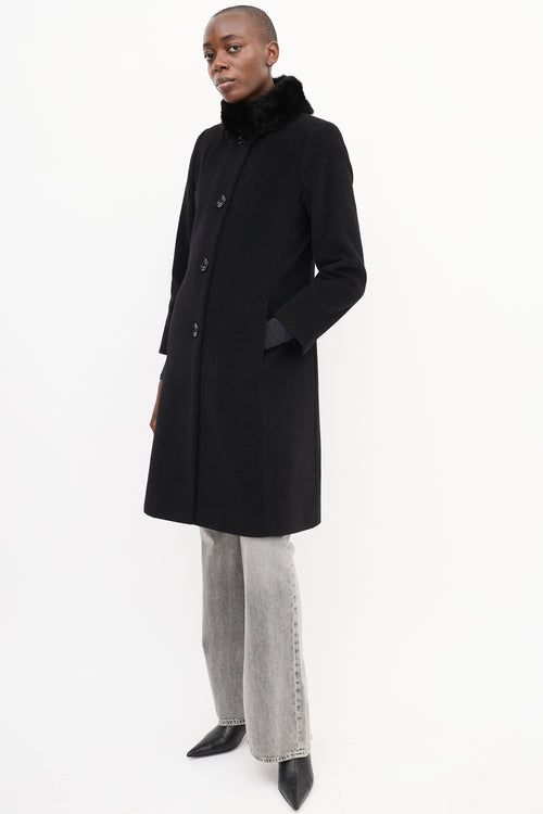 Cinzia Rocca Black Cashmere & Wool Coat