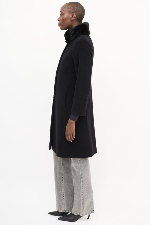 Cinzia Rocca Black Cashmere & Wool Coat