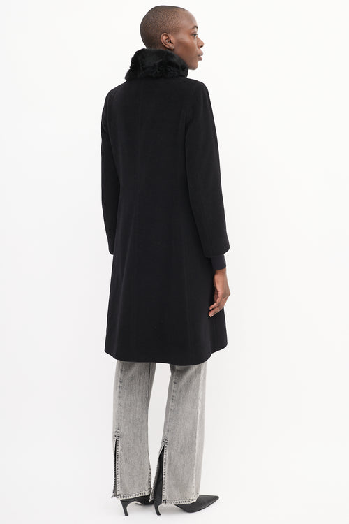 Cinzia Rocca Black Cashmere & Wool Coat