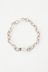 Clocks and Colours Sterling Silver Skull Choker