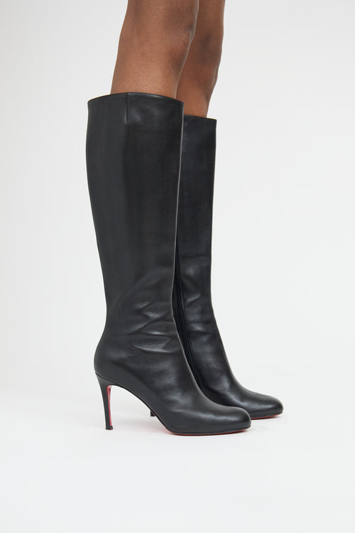 Christian Louboutin Black Leather Botalili Boot