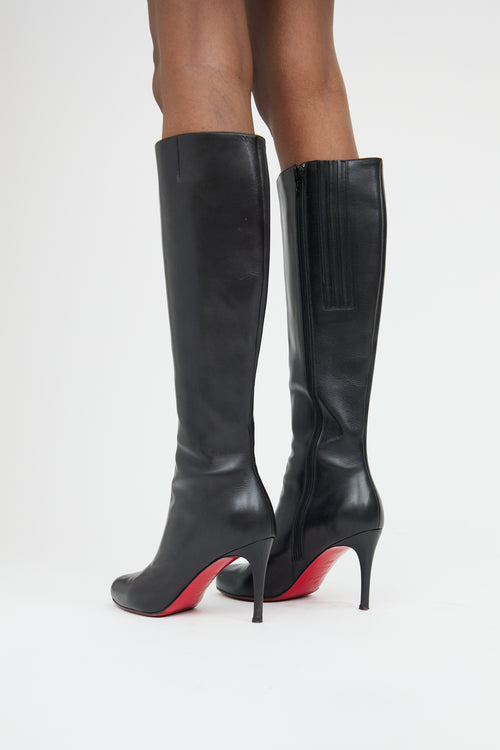 Christian Louboutin Black Leather Botalili Boot