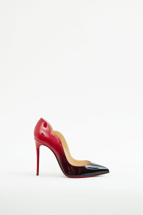 Christian Louboutin Black & Red Hot Chick 100 Pump