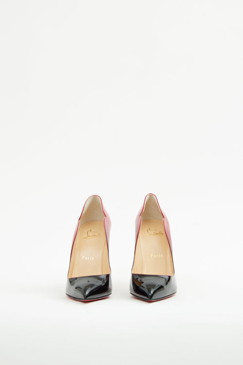 Christian Louboutin Black & Red Hot Chick 100 Pump