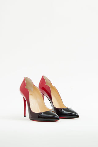 Christian Louboutin Black & Red Hot Chick 100 Pump