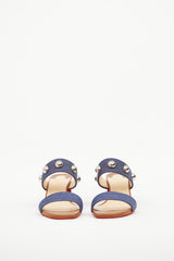 Denim & Silver-Tone Simple Bille Sandal Christian Louboutin