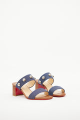 Denim & Silver-Tone Simple Bille Sandal Christian Louboutin