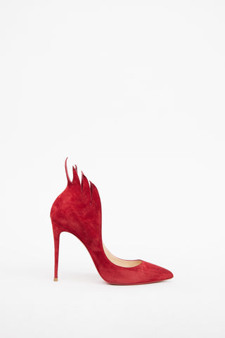 Christian Louboutin Red Suede Victorina Pump