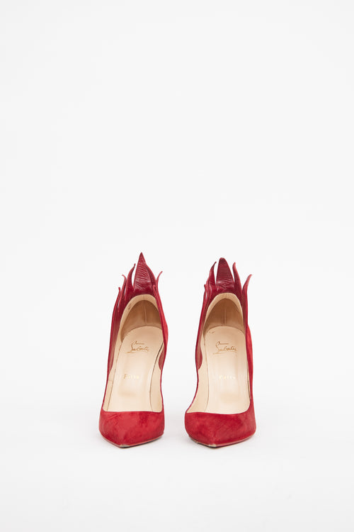 Christian Louboutin Red Suede Victorina Pump