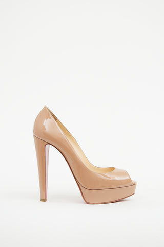 Christian Louboutin Beige Lady Peep Toe Pump