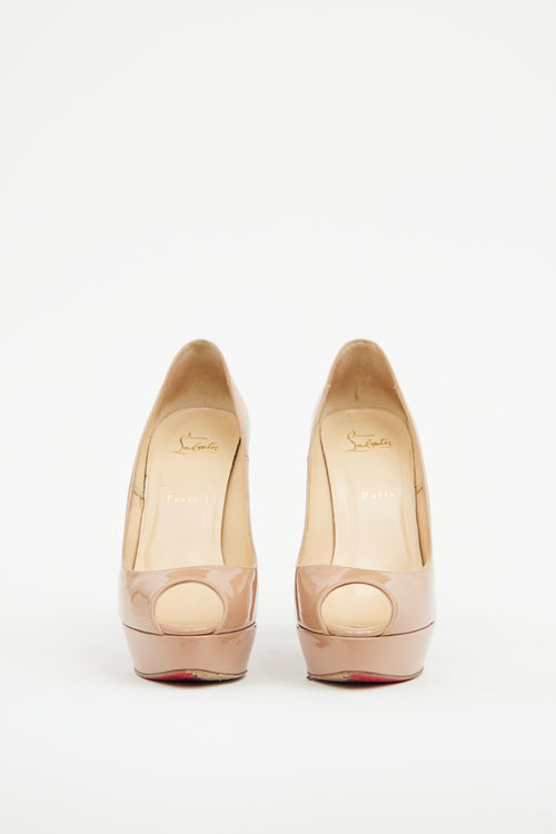 Christian Louboutin Beige Lady Peep Toe Pump