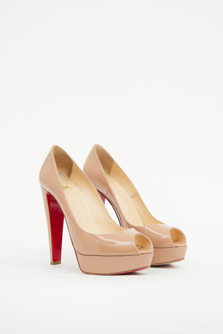 Christian Louboutin Beige Lady Peep Toe Pump