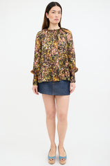 CO Silk Floral Blouse