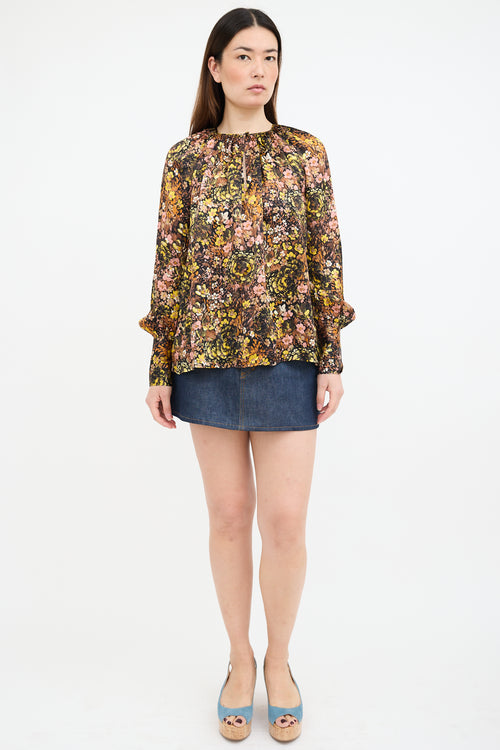 CO Silk Floral Blouse