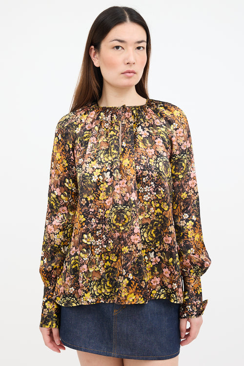 CO Silk Floral Blouse