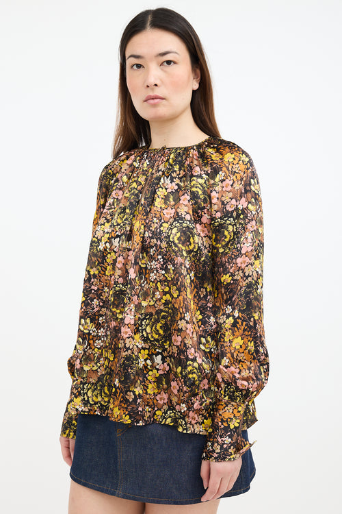 CO Silk Floral Blouse