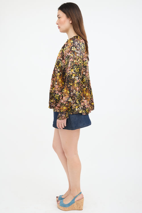 CO Silk Floral Blouse