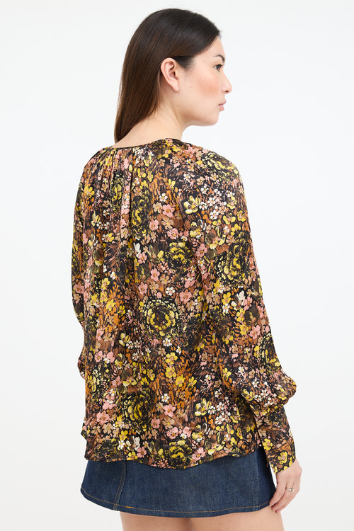 CO Silk Floral Blouse