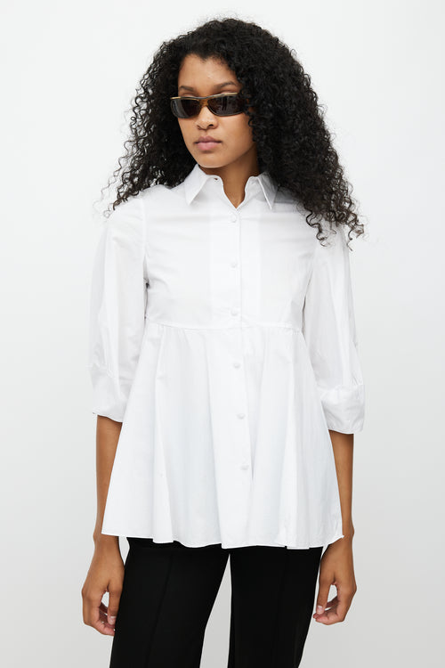 CO White Peplum Shirt