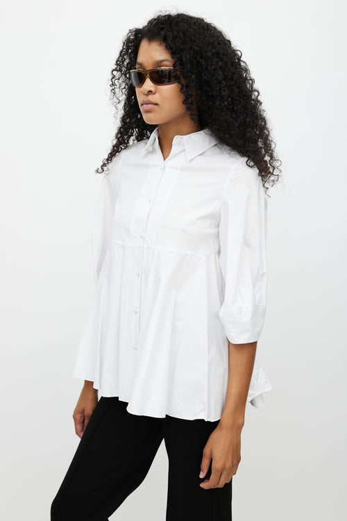 CO White Peplum Shirt