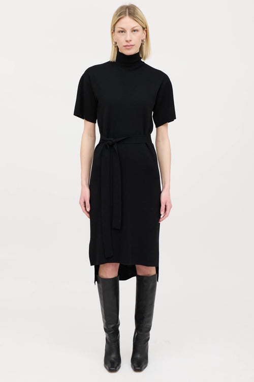 CO Wool Belted Mock Neck Dress