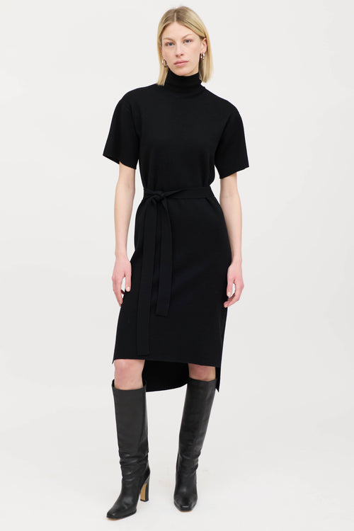 CO Wool Belted Mock Neck Dress
