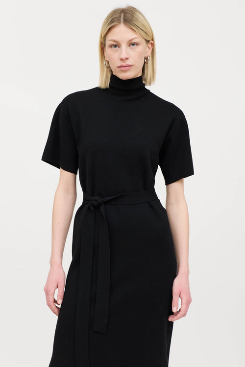CO Wool Belted Mock Neck Dress
