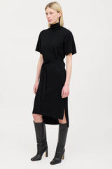 CO Wool Belted Mock Neck Dress