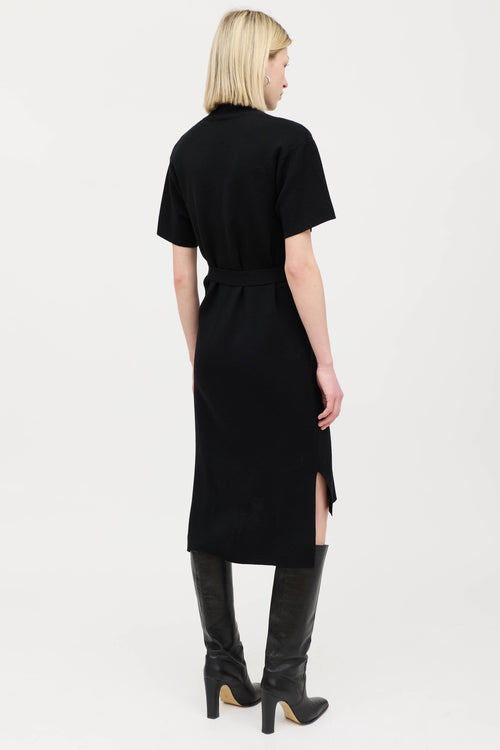 CO Wool Belted Mock Neck Dress