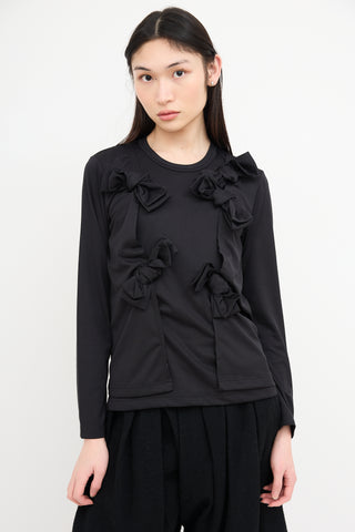 Comme des Garçons Black Long Sleeve Bow Top