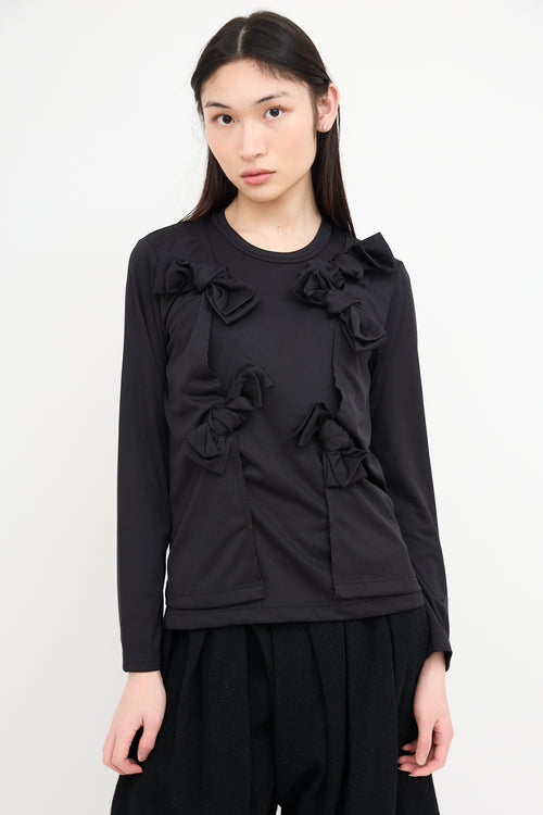 Comme des Garçons Black Long Sleeve Bow Top