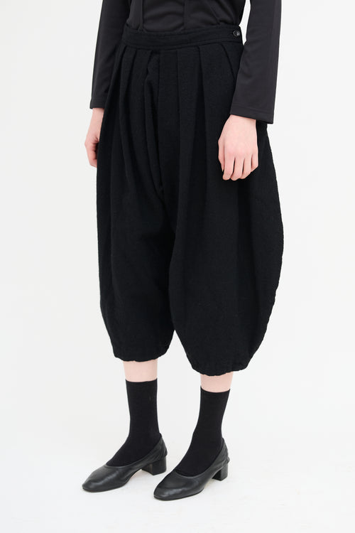 Comme des Garçons Black Wool Pleated Drop Seat Trouser