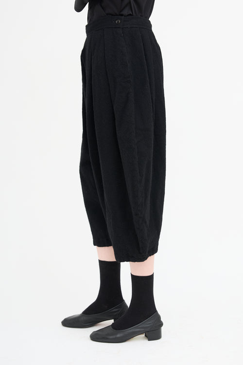 Comme des Garçons Black Wool Pleated Drop Seat Trouser