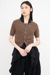 Comme des Garçons Brown & Navy Layered Short Sleeve Cardigan