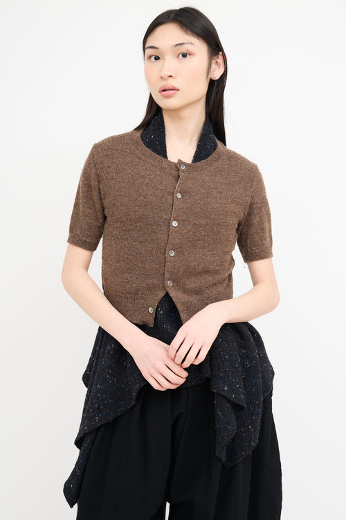 Comme des Garçons Brown & Navy Layered Short Sleeve Cardigan